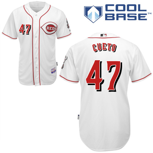 Johnny Cueto #47 MLB Jersey-Cincinnati Reds Men's Authentic Home White Cool Base Baseball Jersey